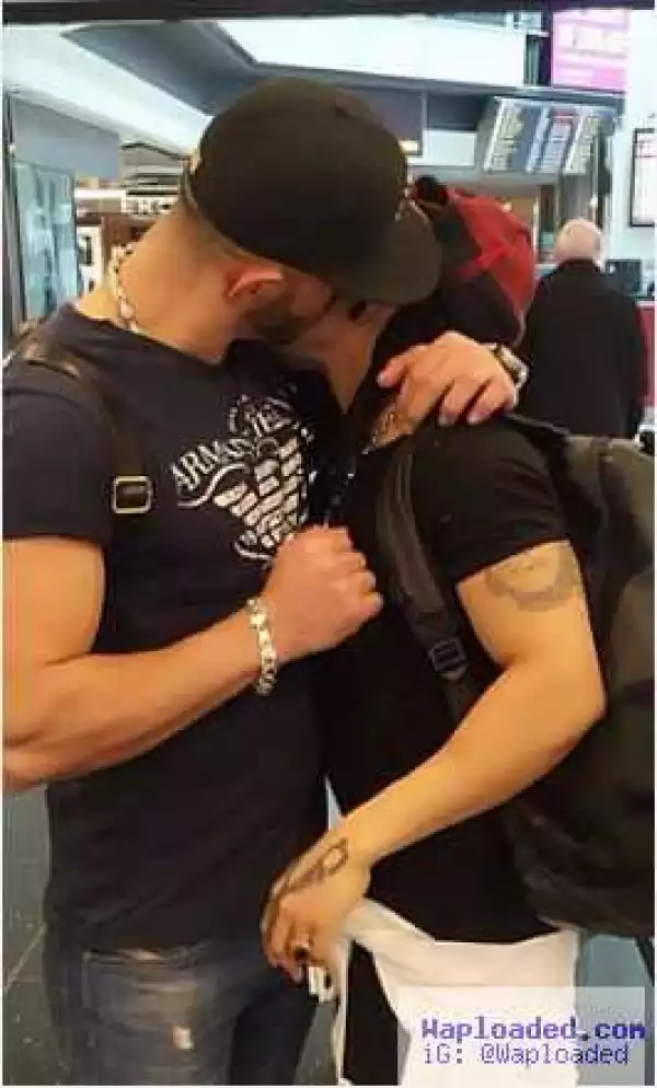 Photos: Muscular Footballer, Chichi Igbo And Her New Boyfriend Kiss In Public